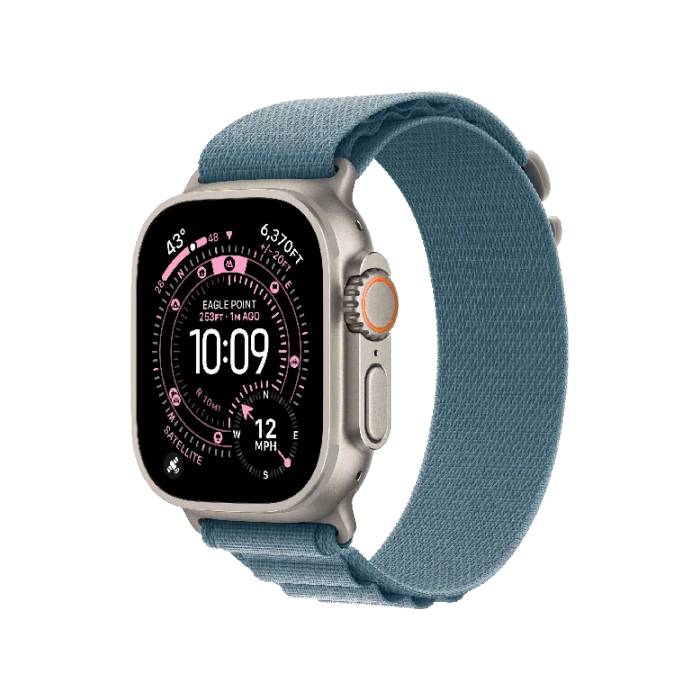 Apple Watch Ultra 3 GPS + Cellular 49mm Natural Titanium Case with Light Blue Alpine Loop